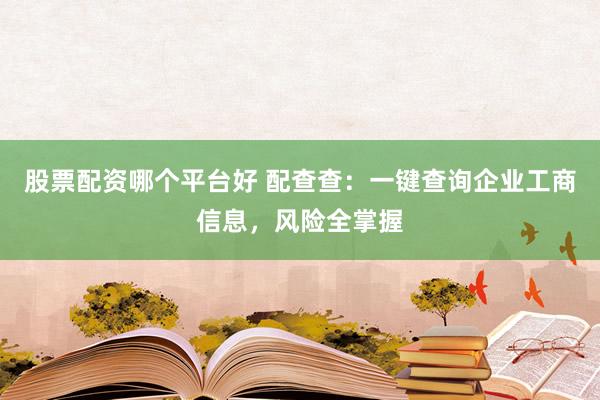 股票配资哪个平台好 配查查：一键查询企业工商信息，风险全掌握
