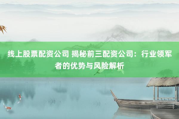 线上股票配资公司 揭秘前三配资公司：行业领军者的优势与风险解析