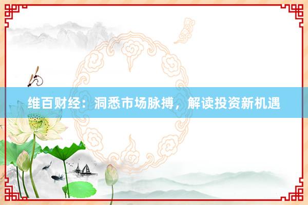 维百财经：洞悉市场脉搏，解读投资新机遇